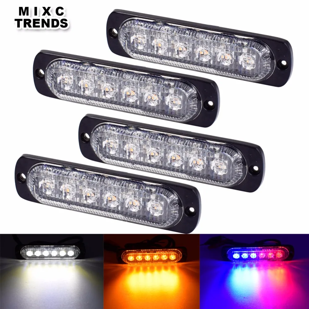 4x6 LED Strobe Marker Lights Car Motorcycle Trucks Flashing Blink