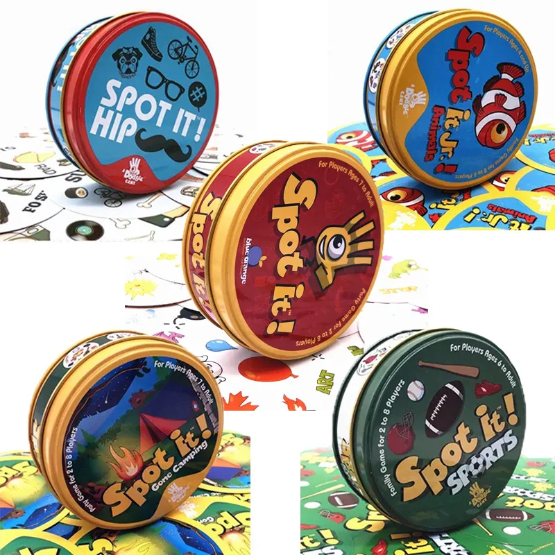 

Board Games For Family Adults Children Spot It Card Game Party Animal Hip Hop Camping Sports
