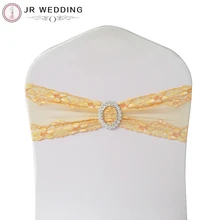 Новое поступление, кружевная лента для стула: 17 см* 72 см, различные цвета, кружевная лента для стула с 4 см пластиковой круглой пряжкой, 100 шт