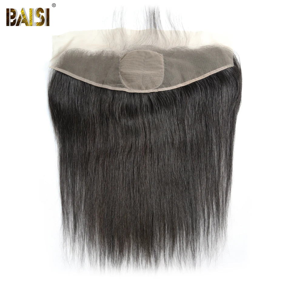 BAISI волосы бразильские виргинские волосы шелковая основа фронтальные прямые Фронтальные 13x4 предварительно сорванные натуральные волосы