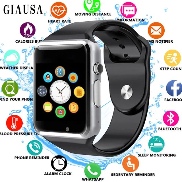 GIAUSA Смарт часы A1 мужские для детей женские Android Bluetooth поддержка вызова музыка