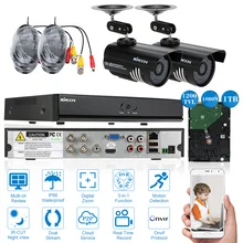 Kkmoon AHD 1080N 1200TVL CCTV DVR 2 шт головной производитель и производство по Камера ночного видения, водонепроницаемая обнаружения движения безопасности системный комплект для фотокамеры 1 ТБ HDD