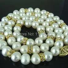 Новые женские ювелирные изделия оптом ювелирные изделия Горячая Очаровательная! 8-9 мм Новая мода Белый Akoya Жемчужное ожерелье подарки для девушек женщин 18 ''W0415