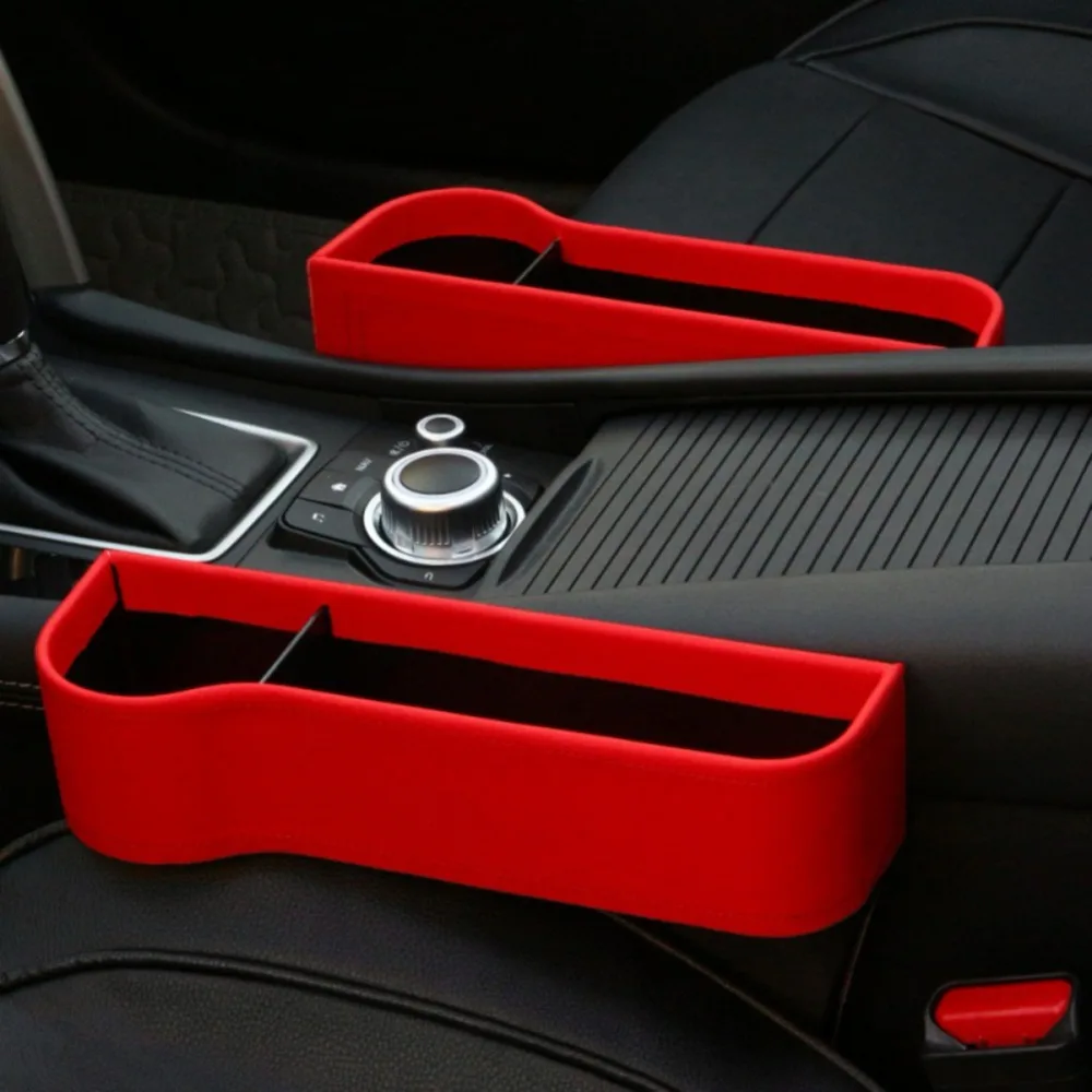 Premium Car Seat Storage Pockets Box Car Seat Gap Filler Carbon Fiber Console Side Pocket Stowing Tidying for Phone Key Card Coin Case Accessoies,Car Interior Accessories
