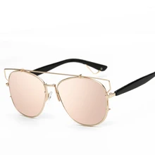 Fashion high Quality Half Metal Sunglasses Men Women Brand Designer Glasses Mirror Sun Glasses Gafas Oculos De Sol UV400 Classic