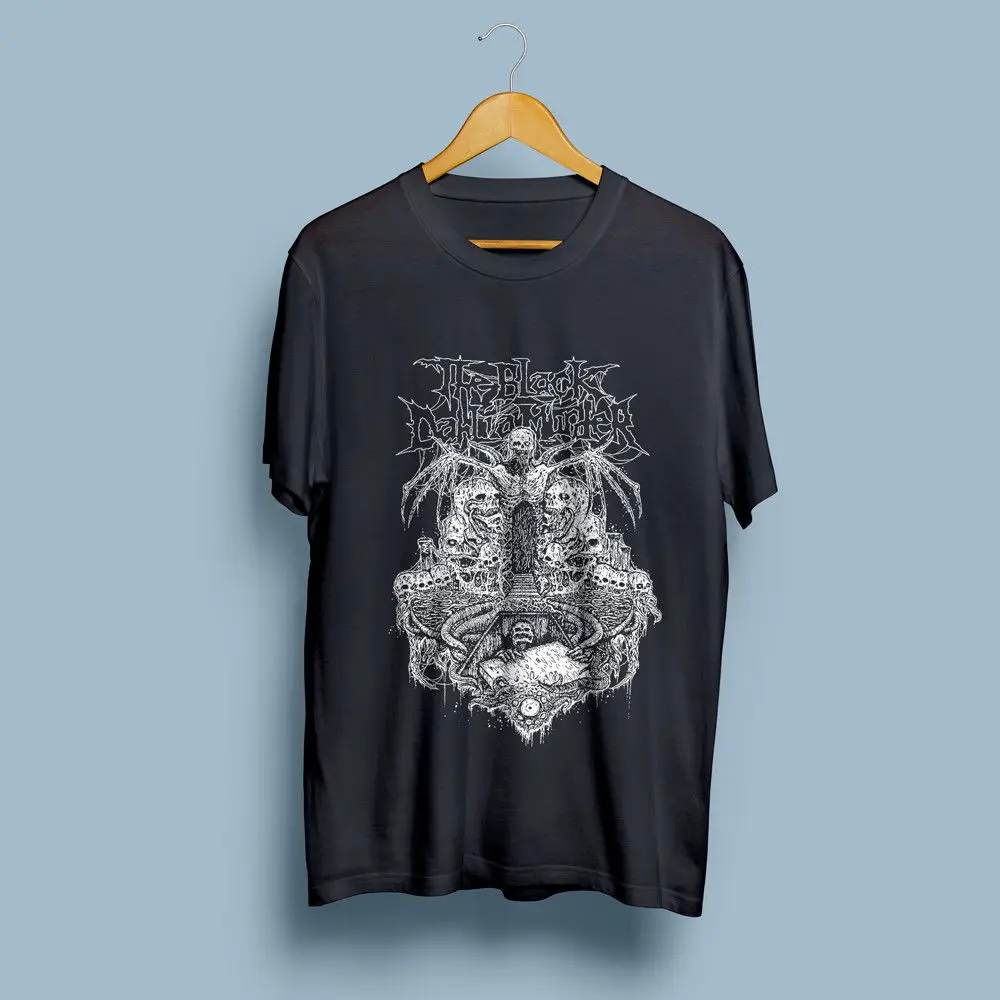 Новая Черная футболка с рисунком черепа георгина рок-металл Men'sGildan черная S-XXL |