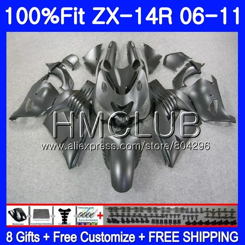 

Injection Matte black For KAWASAKI NINJA ZX 14R ZX14R 06 07 08 09 10 49HM.12 ZZR1400 ZX-14R 2006 2007 2008 2009 2010 Fairings