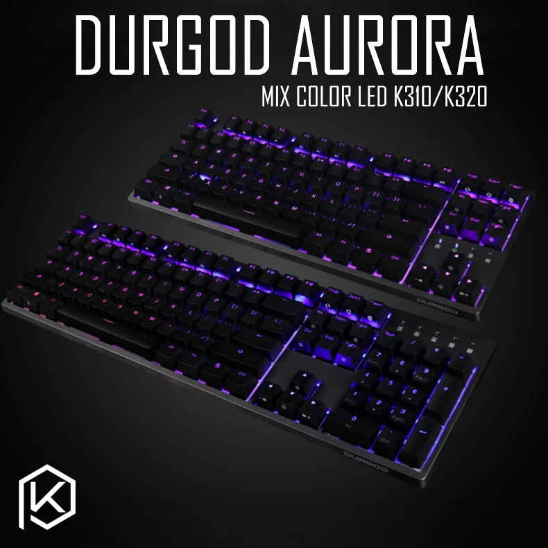  durgod 87 104 k320 k310 aurora mechanical lighting keyboard cherry mx pbt doubleshot keycaps brown 