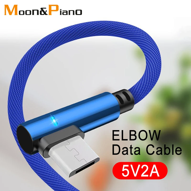 

Double Elbow Data Cable 90 Degree Right Angle Mobile Phone Charging Cables For Android Type-c iOS System Game charging Wire