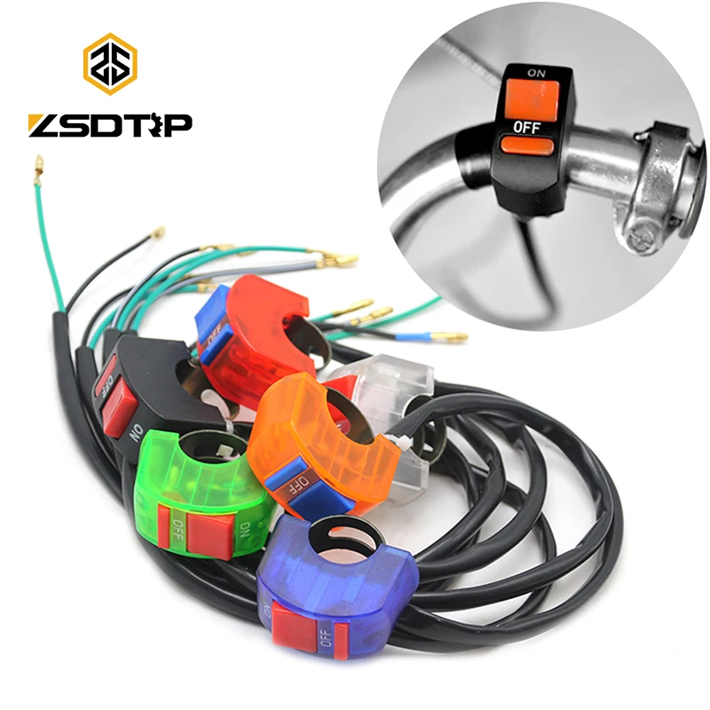 

ZSDTRP 12V Horn HeadLight Switch Black On-Off Button Handlebar Switch Assembly For Motorcycle Scooter