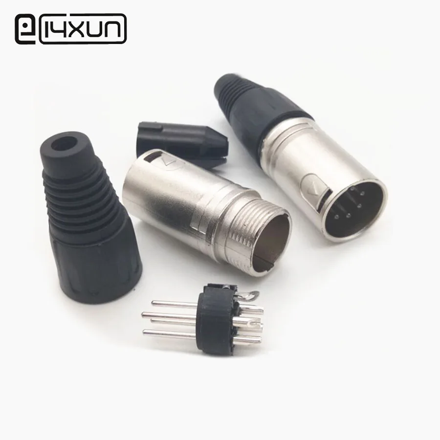 EClyxun 1 шт. XLR баланс 5pin штекер микрофон аудио разъем для колонок кабели