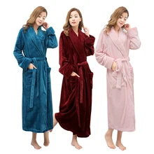 Распродажа женский Мягкий как шелк х длинное кимоно Банный халат размера плюс толстый теплый зимний халат невесты халат Свадебный Халат