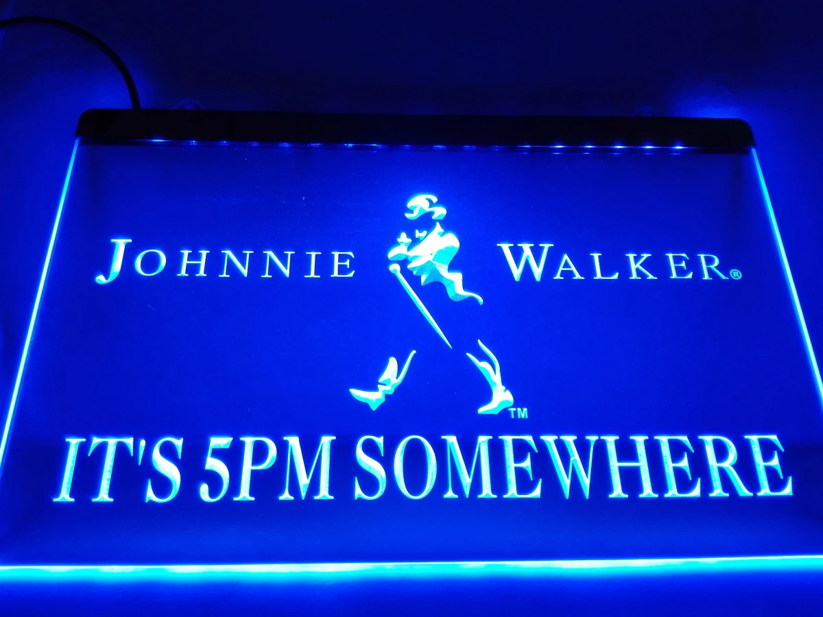 LA440- It's 5 неоновая вывеска Johnnie Walker для домашнего декора | Дом и сад