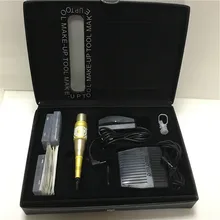 Постоянный татуировки Макияж бровей губ машина Наборы с 30 Вышивка Крестом Иглы Совет ножной переключатель Косметическая Татуировка питания