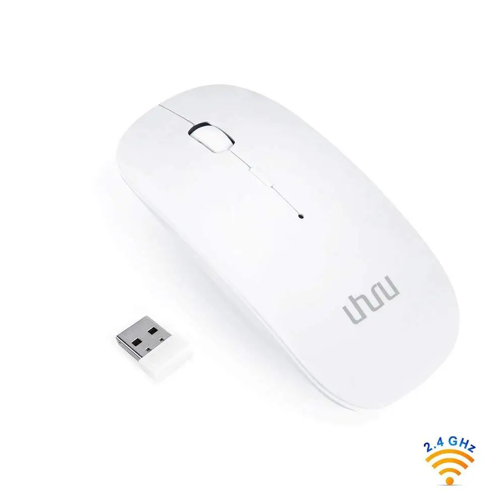 Беспроводная мышь uhru, перезаряжаемая USB 2,4 ГГц, бесшумная оптическая мышь с приемником USB, мини-мышь с точностью 1200 dpi для ПК, ноутбука