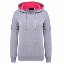 

FANALA Hooded Hoodie Women Pullover Drop-Shoulder Sleeve Patchwork Slim Pocket Pullover Solid Female Hooded Coat Tops