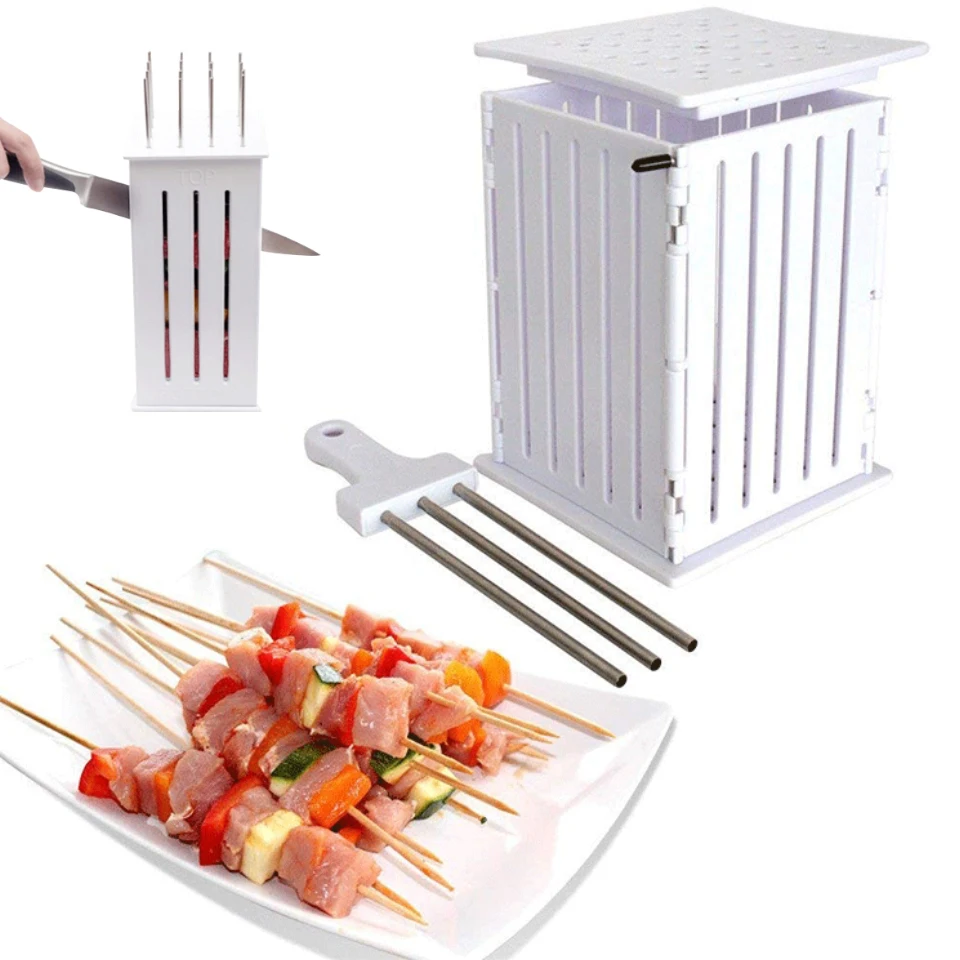 

16/36 Hole Meat BBQ Barbecue Skewers Machine Easy Barbecue Kebab Maker Box Multipurpose Quick Skewer Meat Grill Accessories Tool