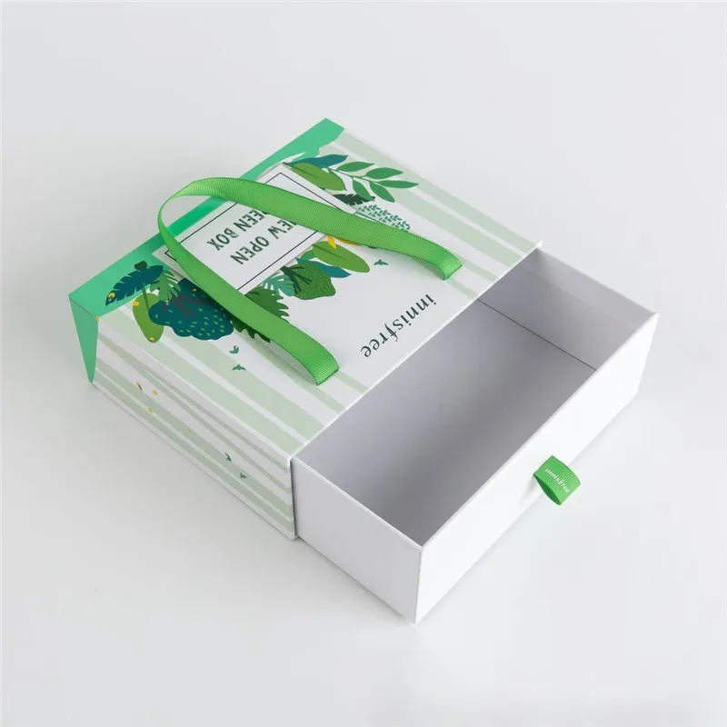 

Wholesale Manufacture Custom Gift Paper drawer Paperboard box Printed colorful logo with ribbon Small Jewelry Packaging Gift box