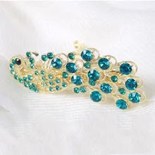 

2018 Fashion Hairpin Bobby Pin Headwear Barrettes For Women Girls Peacock Full Crystal Rhinestone Hair Clip