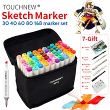 TOUCHNEW 30 40 60 80 Colors Art Marker Set Alcohol Based Sketch Marker Pen For Drawing