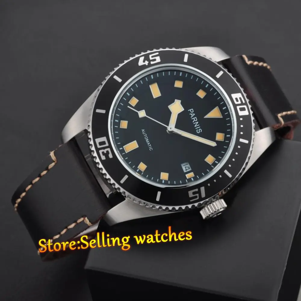 43mm Parnis Japan MIYOTA 821A Sapphire Glass Men Automatic Movement Watch