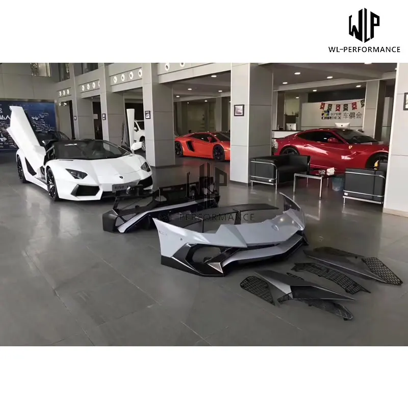 LP700 к LP750 стекловолокно передний бампер задний спойлер для Lamborghini Aventador LP750-4 Superveloce автомобильный Стайлинг 11-15 - Цвет: whole set