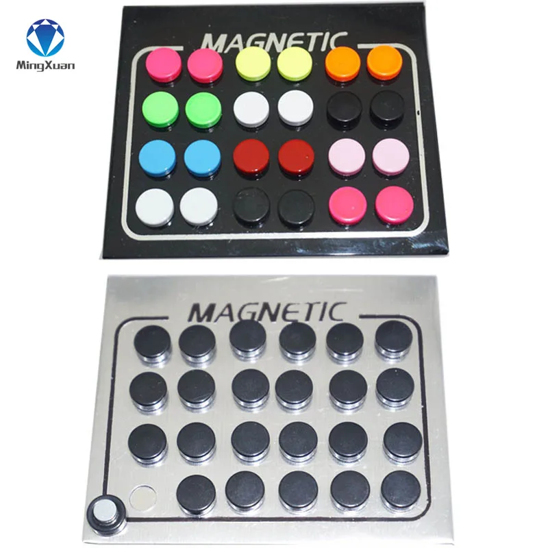

MINGXUAN 24pcs 6/8/10mm Round Crystal 316L Stainless Steel Magnet Stud Earring Puck Womens Mens Magnetic Fake Ear Plug Jewelry