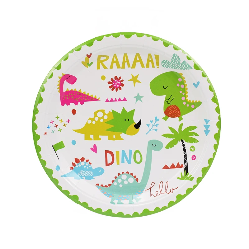 Dinosaur Theme Tableware Birthday Party Decoration Kids plate Cups hats Tablecloth Balloon Flag Straw Party Supplies