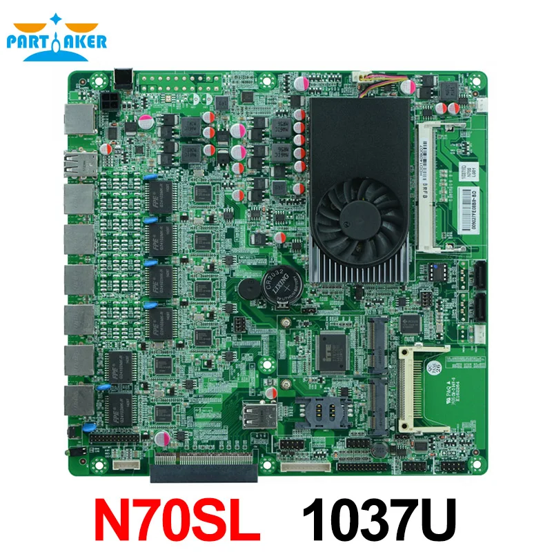 

Firewall motherboard N70SL supports Intel 1037U/1.80GHz Dual core processor with 6*USB/2*COM for 6 LAN