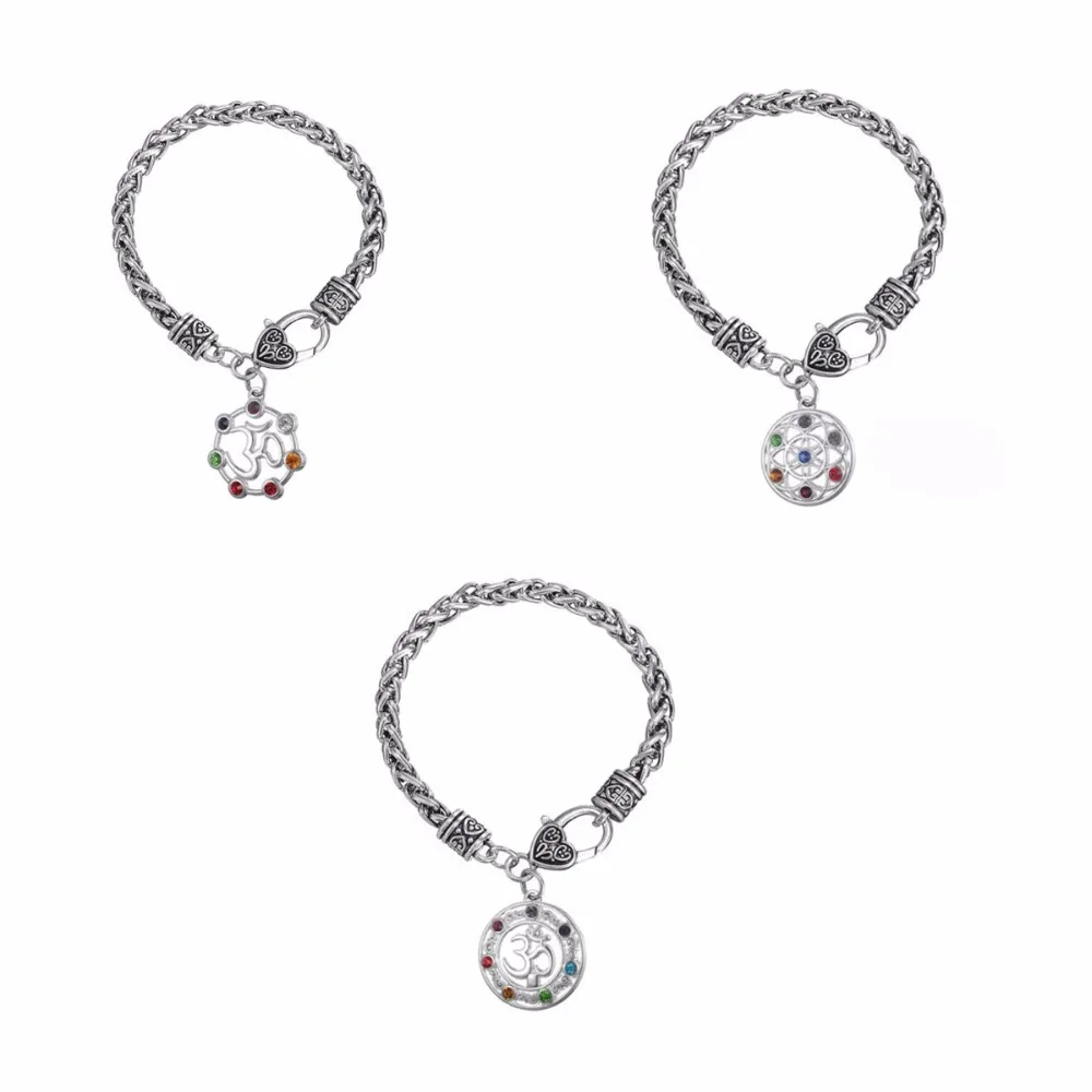 

7 Stone Pendant Healing Point Chakra Reiki Chain Buddha Mandala Hot Sale Crystal Stone Meditation Bracelets