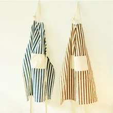 Толстый хлопок смесь парусиновый передник сладкий вертикальные полосы фартук