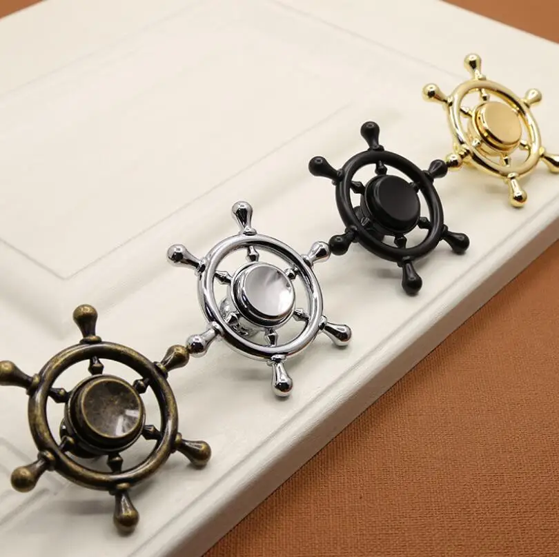 أربعة ألوان الزنك سبيكة واحدة حفرة السفينة الدفة مقبض خزانة درج مجلس الوزراء الباب الدائر الأطفال الكرتون الأثاث مقبض