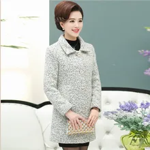 Middle-aged women’s clothing long cloth coat coat lapels mother outfit P3953