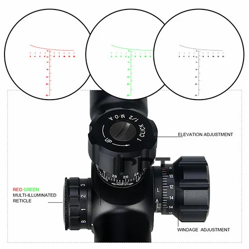 Verde para Desporto ao ar Canis Latrans Rifle Scope Mil-dot Iluminado Vermelho ou Livre Uso Pp1-0278 1-4x24 Irf 10 Cheap Lunetas Riflescopes