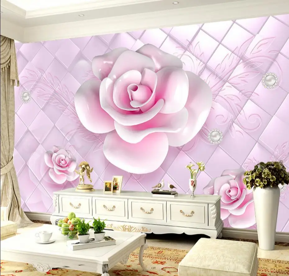 Buy Pink Flower Photo Wallpaper Mural 3d Large Custom Any Size for Living Room
