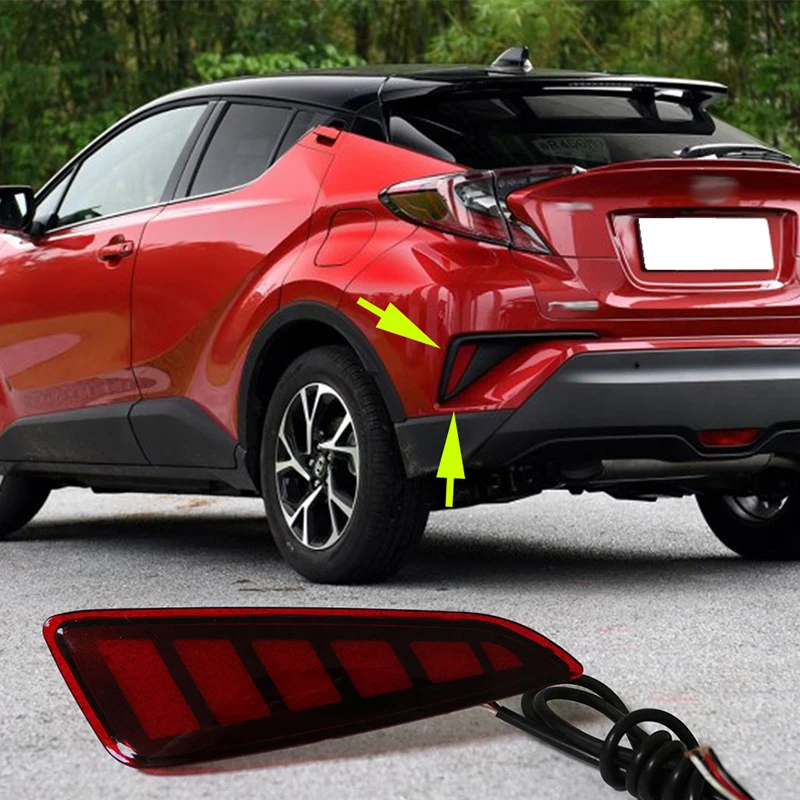 ROADOT задний бампер фонарь для Toyota CHR 2017 2018 отражатель светодиодный тормоз парковка