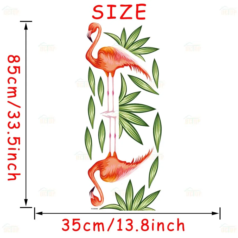 Elegant Flamingo on the grass Wall Decals Children's Kids Girl Art Vinyls Stickers Room Bedroom Home Decorative Wallpaper Mural (6)