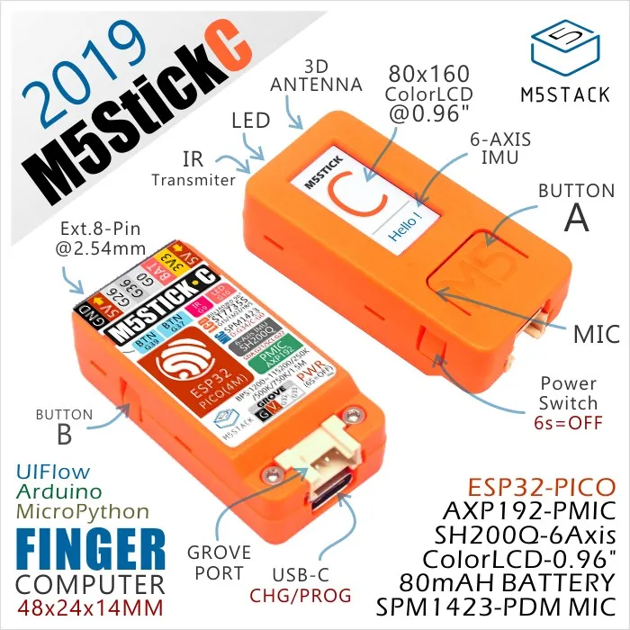 New Arrival 2019 M5Stickc Esp32 Pico Mini Iot Development Board Finger Computer With Color Lcd huismerk kopen in de aanbieding New Arrival 2019 M5Stickc Esp32 Pico Mini Iot Development Board Finger Computer With Color Lcd huismerk kopen in de aanbieding