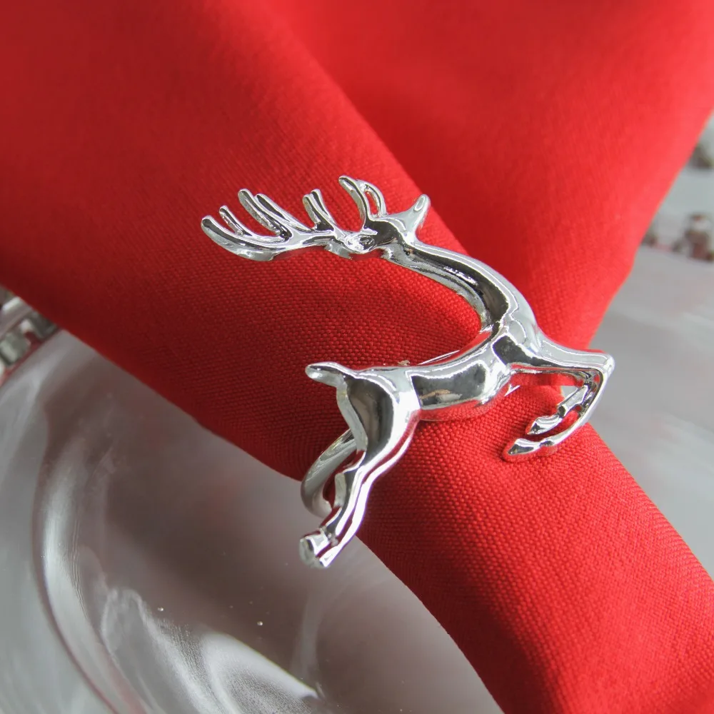 Gold silver reindeer metal napkin ring decoration napkin holder for