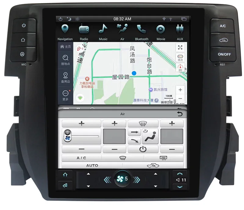 Tesla вертикальный экран Android система автомобиля Радио DVD gps навигация для Honda Civic поддержка 3/4G карта сети