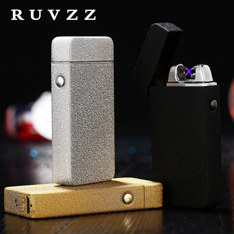Metal Pulse Double Arc Electronic Lighter USB Rechargeable Windproof Thunder Lighter USB