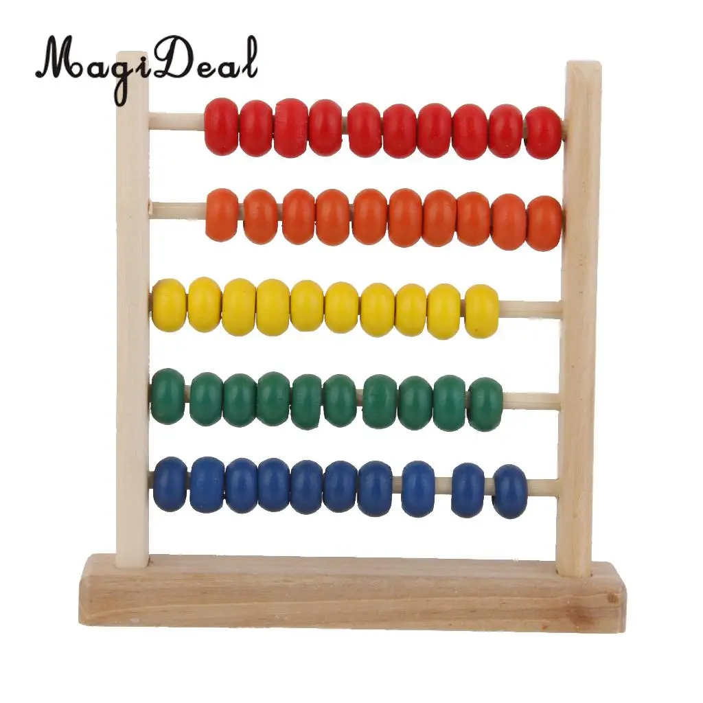 MagiDeal 1Pc Kids Wooden Rainbow Abacus for Kindergarten School Children Learning Education Math Counting Number Toy Study Gift