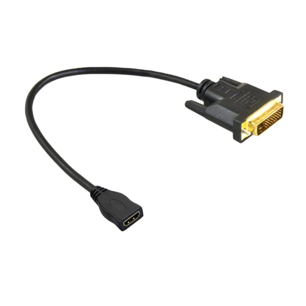 Черный DVI к HDMI адаптер компьютер с аудио dvi общественный 24 + 1 поворот hdmi мама HD