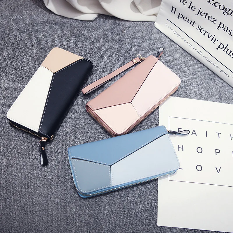 2018 Spring New Fashion Women's Long Wallet Korean PU Stitching Long