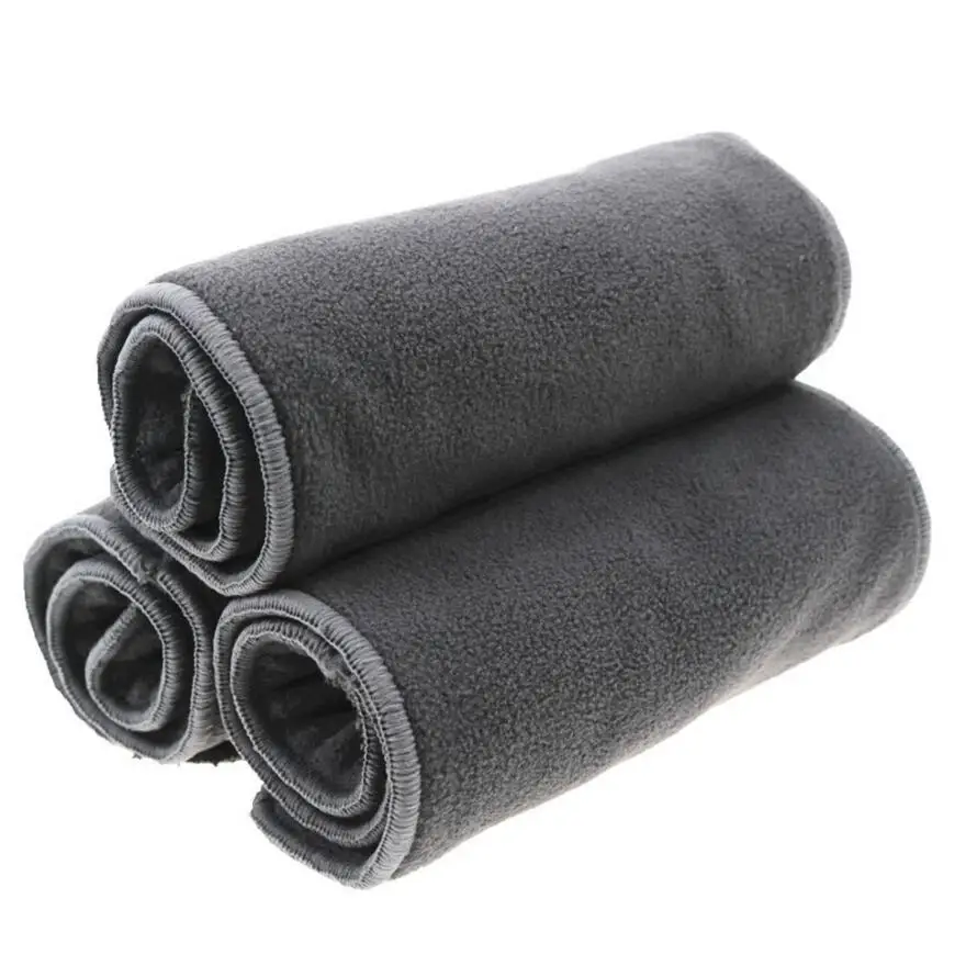 1 PC Bamboo charcoal Adult diapers 4 Layer Microfiber Inserts Cloth Nappies Urine Collector for Adult 2