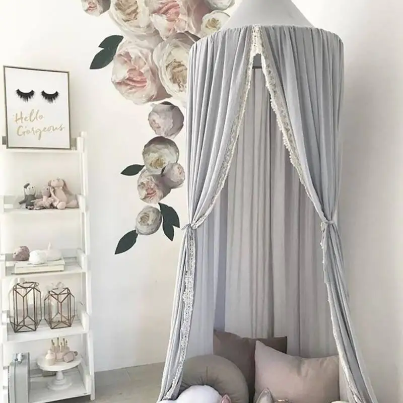 

Princess Bed Canopy Kids Play Tent Nordic Nursery Room Hanging Dreamy Canopy Summer Mosquito Net Kids Room Canopy Supplies