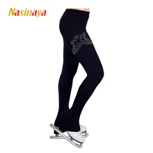 Подгонянные брюки для фигурного катания длинные брюки для девочек женские тренировочные соревнования Patinaje Катание на коньках теплый флис гимнастика 26