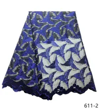 Beautiful Blue 2019 High Quality Nigerian Lace Fabrics For Wedding Latest African French Lace Fabric With Stone 611