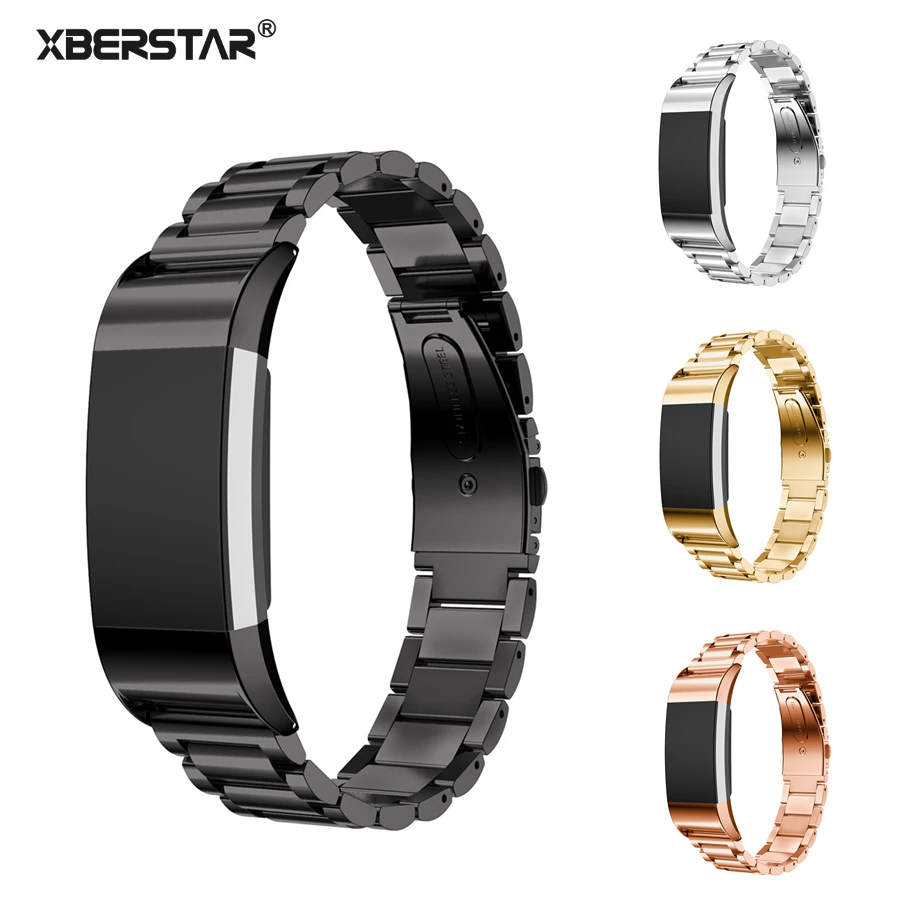 

XBERSTAR Stainless Steel Watchband Strap for FITBIT Charge 2 Charge2 Heart Rate & Activity Tracker Bracelet