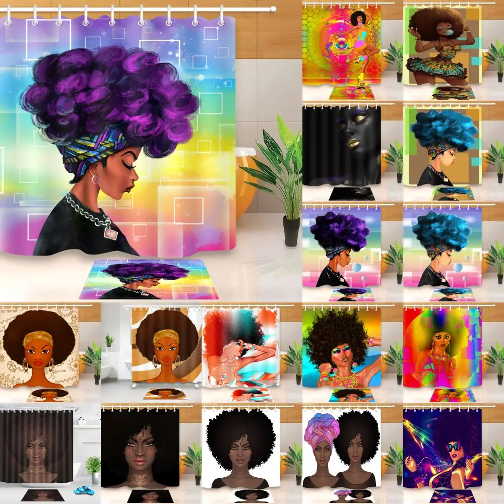LB Extra Long Bathroom Waterproof Afro Girl African
